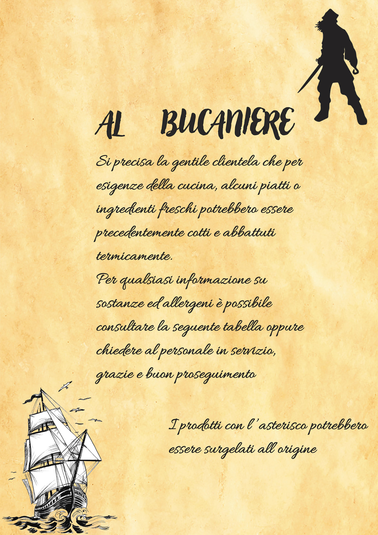 Menu Al Bucaniere - pagina 1